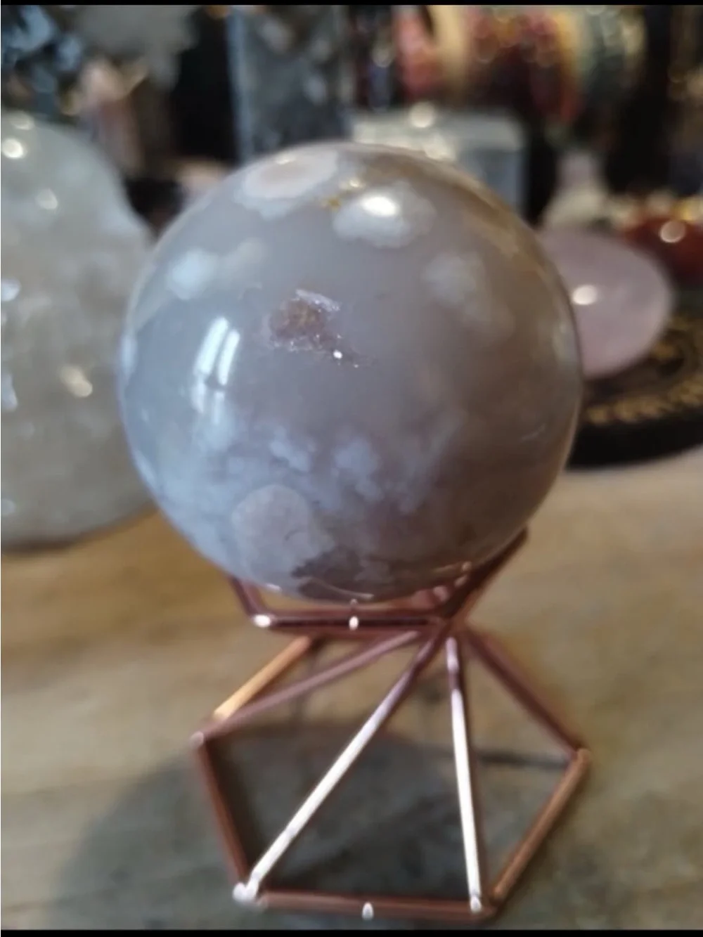 Pink amethyst sphere UHQ